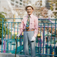 Buck Chew, 94, and one of his 40 ties.